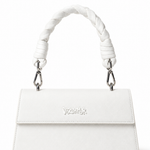 Borsa Mini Disclaimer in Pelle Sintetica con Manico Intrecciato, immagine 4