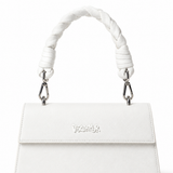 Borsa Mini Disclaimer in Pelle Sintetica con Manico Intrecciato, immagine 4
