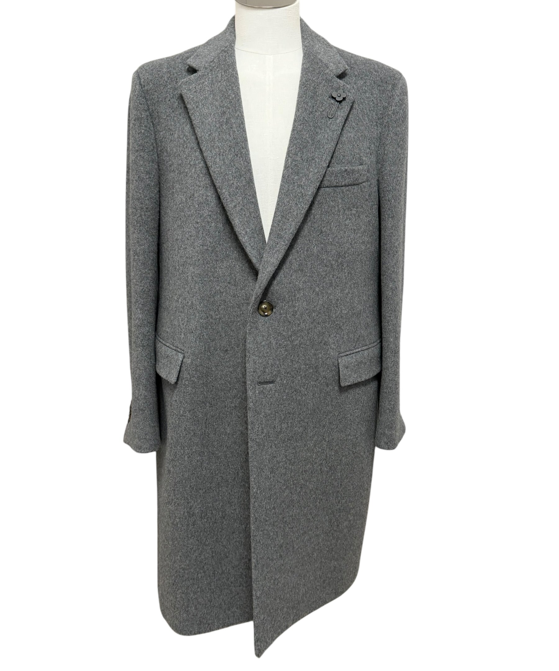 Cappotto Lardini in Lana e Cashmere Grigio Melange, immagine 2