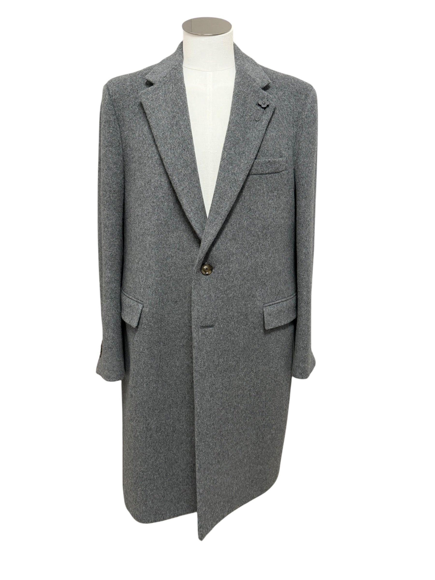 Cappotto Lardini in Lana e Cashmere Grigio Melange, immagine 2