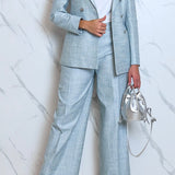 Lardini women's double-breasted linen suit