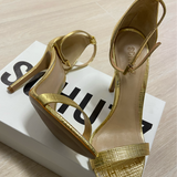 Gold leather sandals