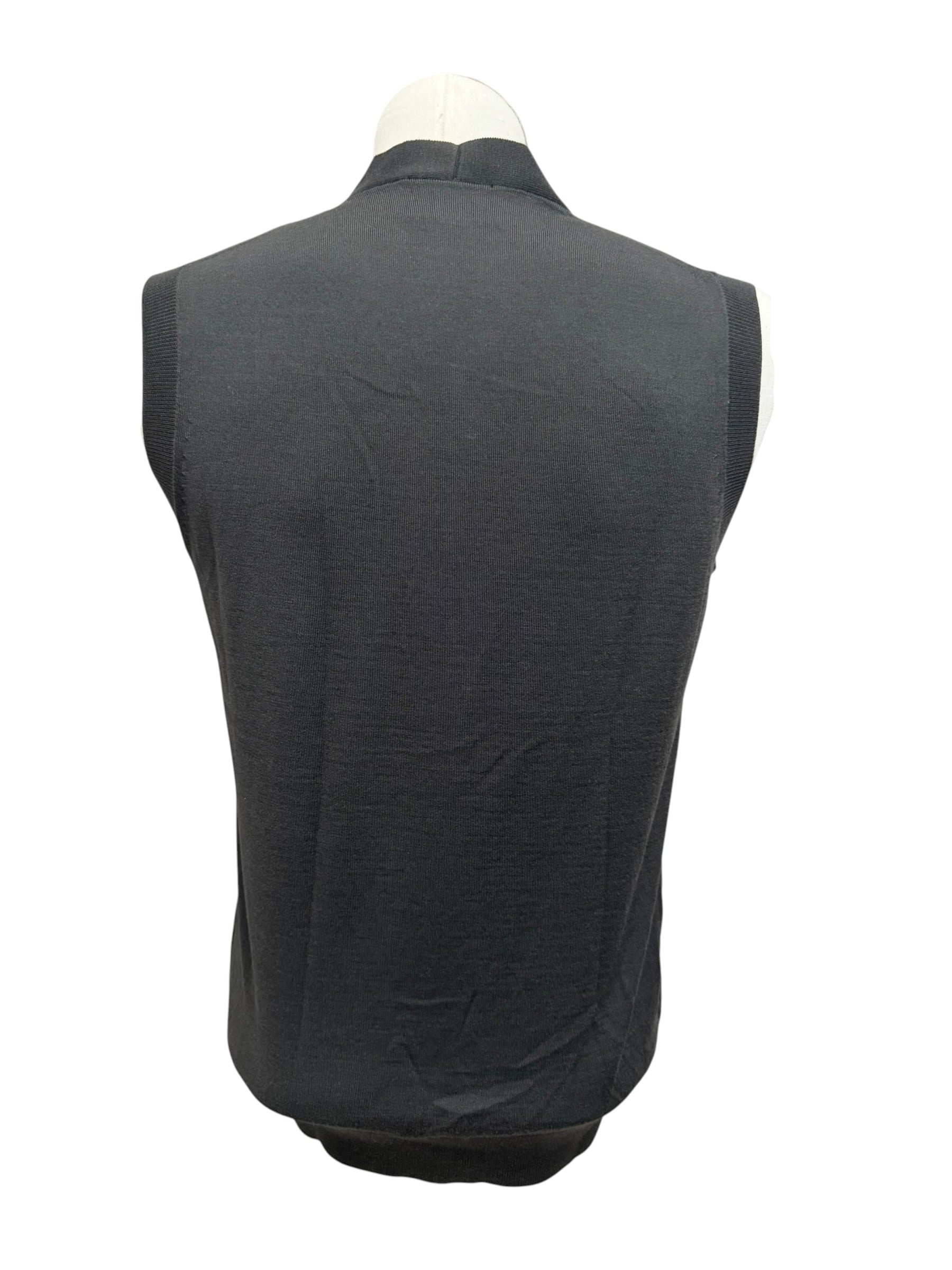 Alpha Studio – Gilet in Lana Merinos Extrafine con Motivo a Zig-Zag – Grigio Scuro, immagine 7