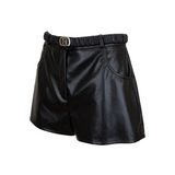 Elisabetta Franchi faux leather shorts with logo belt