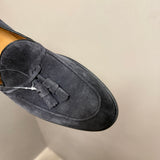 Mocassini Doucal’s Uomo Taglia 42 - Camoscio Grigio con Nappine