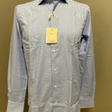 Camicia Uomo Barbati Custom Fit Azzurra a Microfantasia Elegante