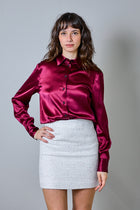 Lardini Women's Burgundy Satin Shirt
