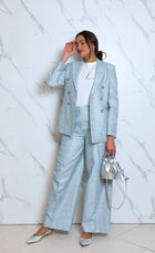 Lardini women's double-breasted linen suit