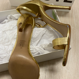 Gold leather sandals