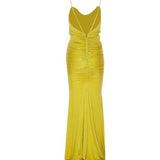 Abito lungo lime Elisabetta Franchi Red Carpet
