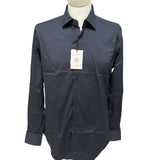 Xacus Tailor Fit Shirt - Navy Blue in Albini Stretch Fabric