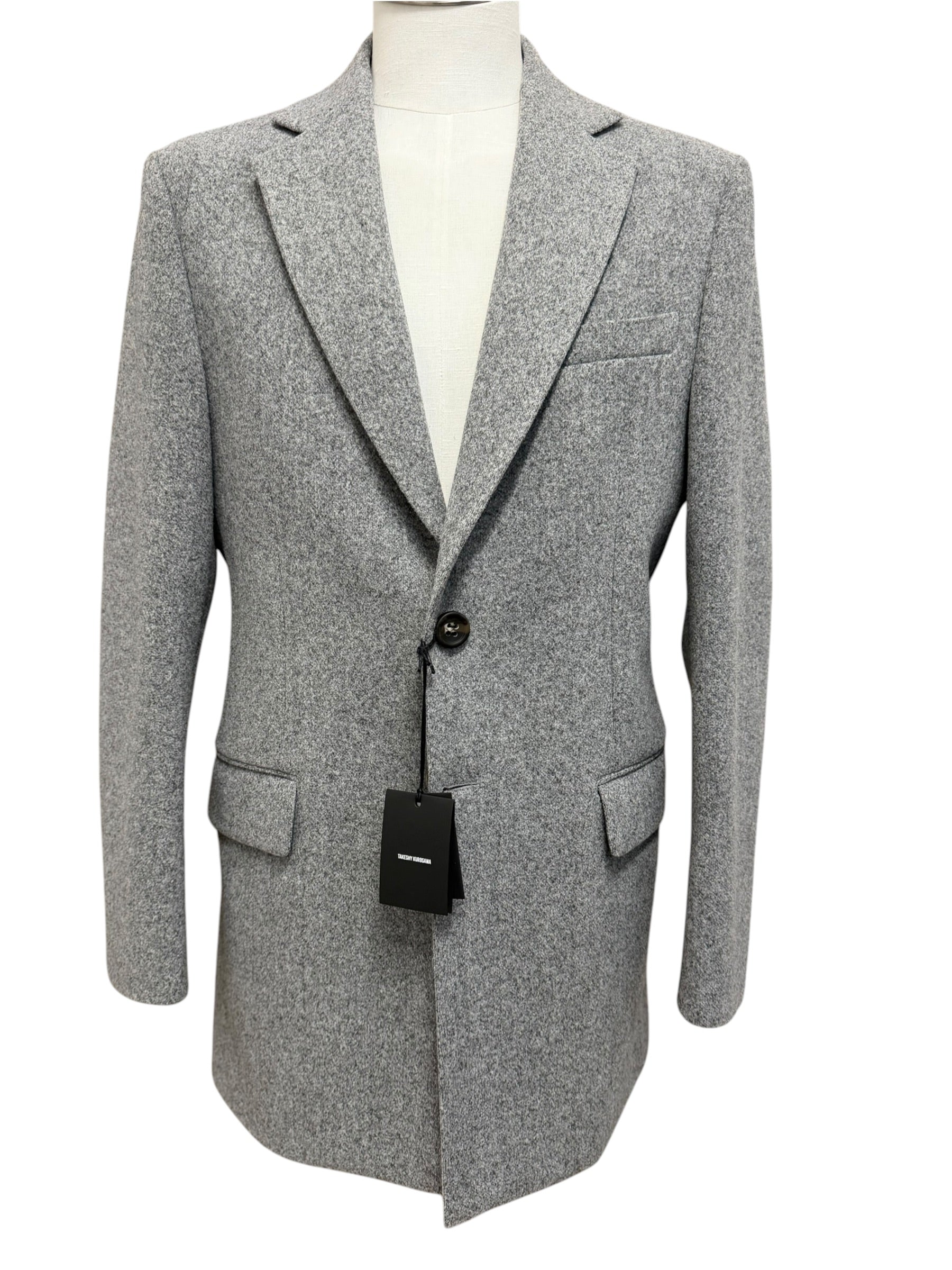 Takeshy Kurosawa – Cappotto Monopetto Sartoriale – Grigio Melange, immagine 9
