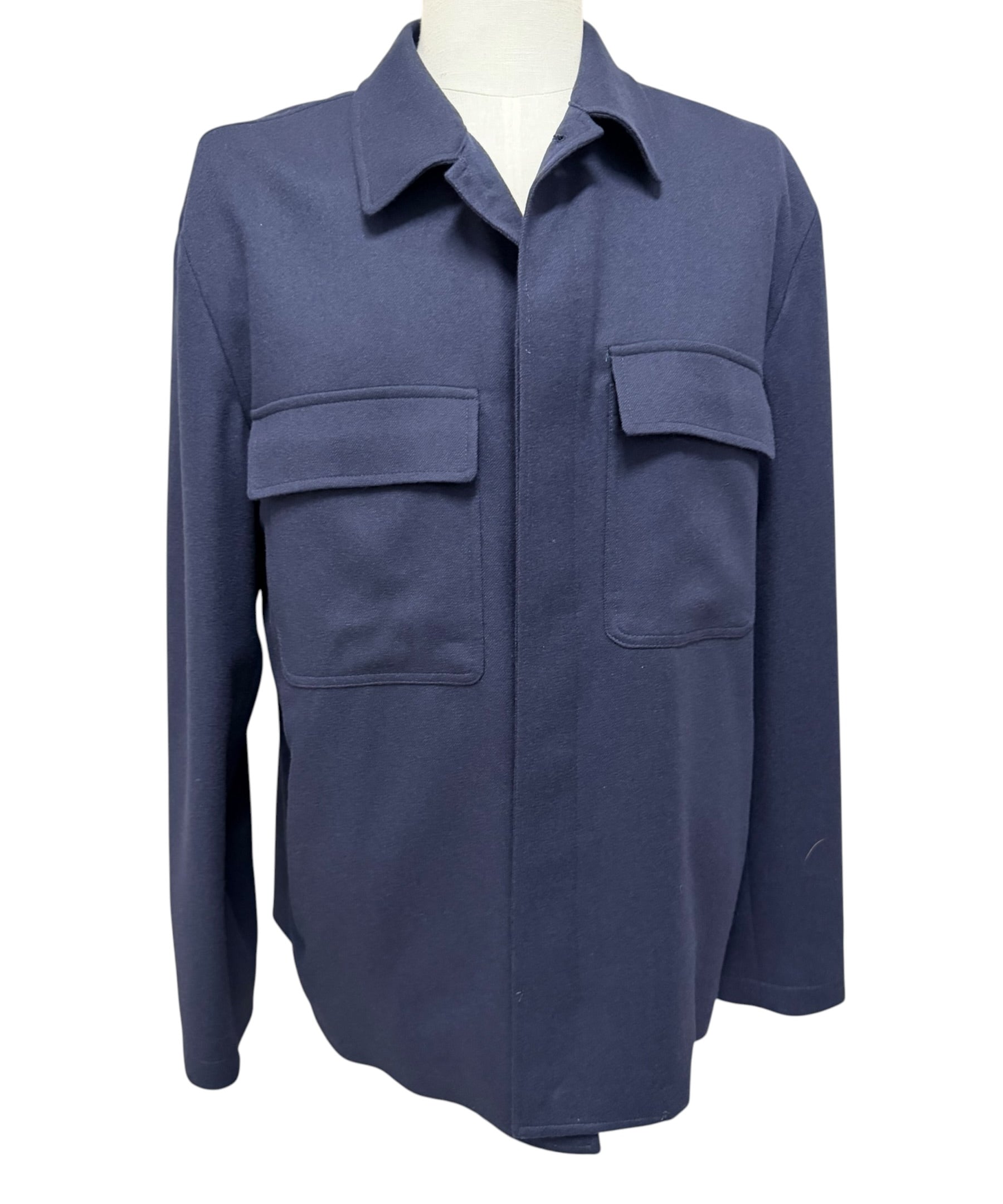 Giacca / Overshirt Lardini in Misto Lana e Kashmir blu, immagine 2
