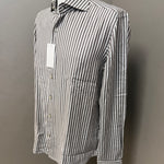 GHR – Camicia Uomo a Righe Verticali in Cotone – Marrone e Bianco, immagine 7