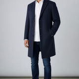 Riccardo Tentagli – Cappotto Monopetto Fabio in Misto Lana – Blu Navy