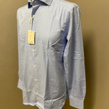 Camicia Uomo Barbati Custom Fit Azzurra a Microfantasia Elegante