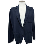 Manuel Ritz Navy Blue Knit Jacket - Size XL (52)