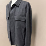 Lardini Overshirt in Lana Vergine e Kashmir Grigio Melange