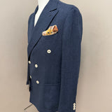 Black Diamond Couture Double-Breasted Jacket – Blue Herringbone