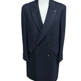 Lardini Double-Breasted Wool Coat - Midnight Blue