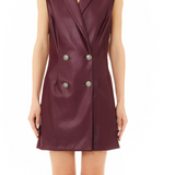 Coated fabric jumpsuit dress