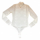 Body in pizzo e tulle con dettaglio gioiello Emporio Armani