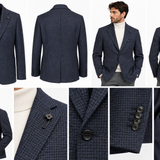 Giacca Uomo Lardini in Pura Lana Vergine Blu Microfantasia – CN528AE