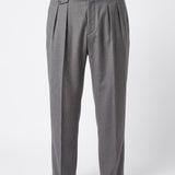 Massimo Brunelli Pantalone Elegante Grigio con Doppia Pence e Risvolto