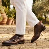 Scarpe Doucal’s Doppia Fibbia in Pelle Marrone – Made in Italy – Taglia 42