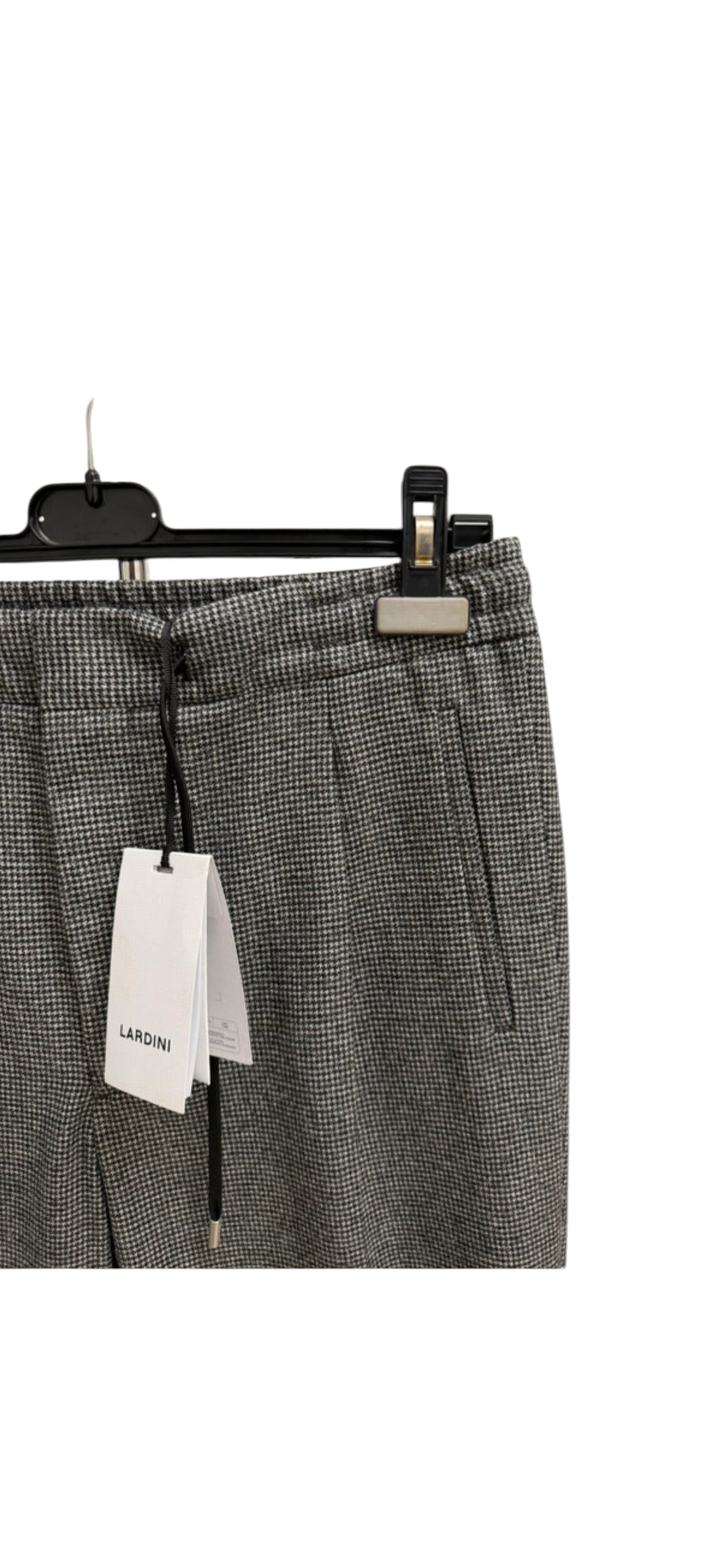 Pantaloni Lardini Misto Lana e Cashmere Taglia L (50) - Motivo Pied de Poule Grigio, immagine 6