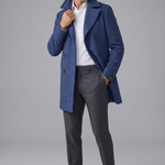Breras Milano – Cappotto Doppio Petto Spinato in Lana Vergine – Blu