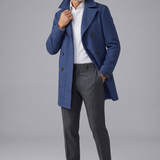 Breras Milano – Cappotto Doppio Petto Spinato in Lana Vergine – Blu
