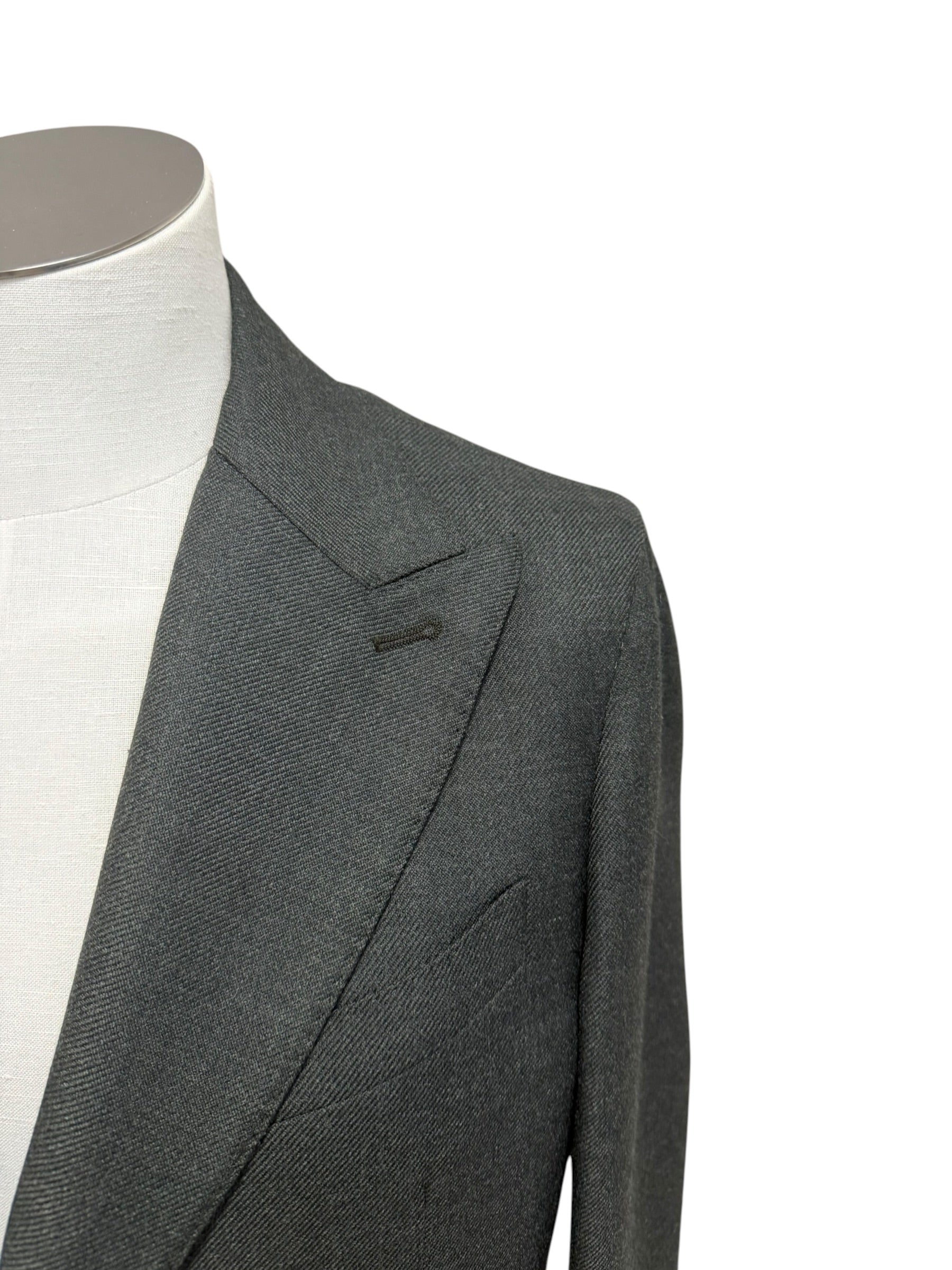 Ahora Napoli – Abito Sartoriale Monopetto in Misto Lana – Verde Scuro / Antracite, immagine 5