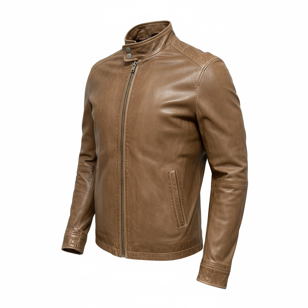 D'Amico Genuine Leather Jacket - Burnt Brown
