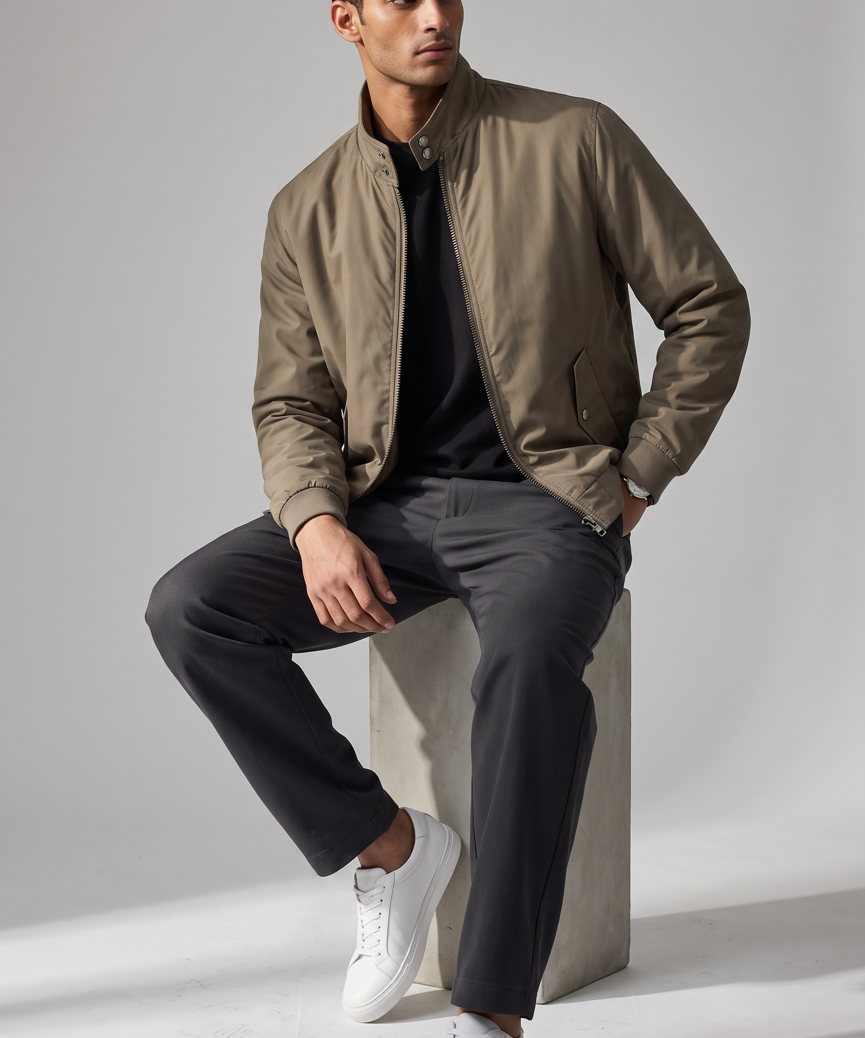 Kired – Bomber Tecnico "Enjoy Summer" Impermeabile e Traspirante – Tortora / Cachi