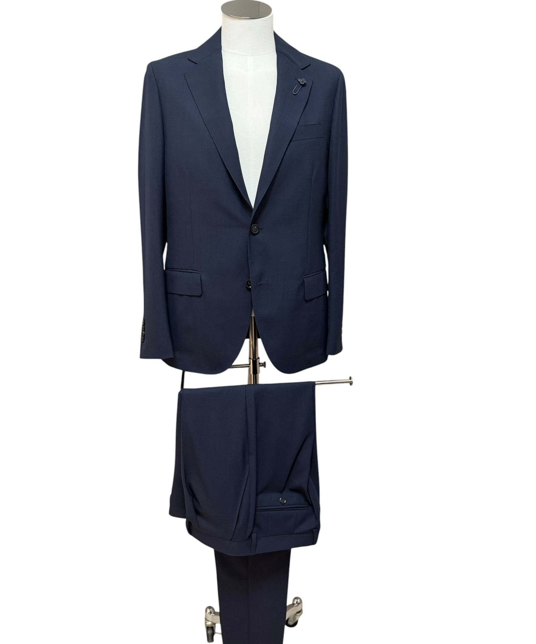 Abito Lardini Uomo Blu in Fresco Lana Principe di Galles, immagine 2
