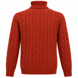 Dolcevita Uomo Daniele Fiesoli in 100% Lana Merino Extrafine a Trecce – Terracotta