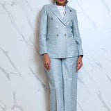 Lardini women's double-breasted linen suit