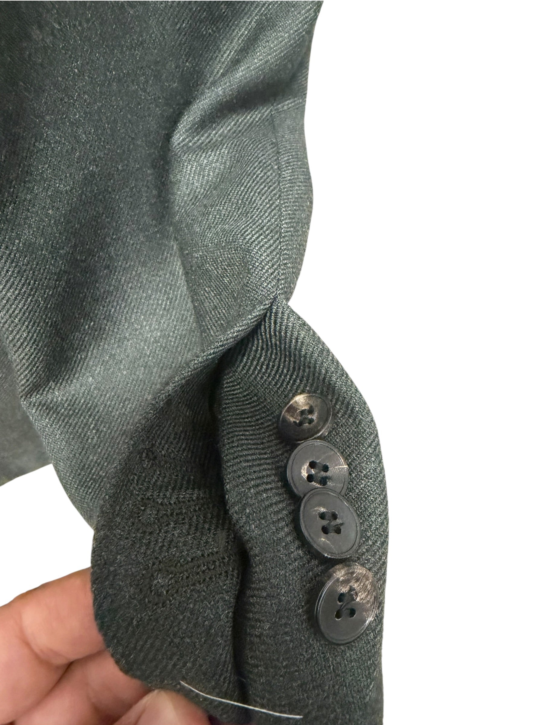 Ahora Napoli – Abito Sartoriale Monopetto in Misto Lana – Verde Scuro / Antracite, immagine 16