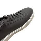 Santoni Men's Hammered Grey Leather Sneakers - Size 43 (UK 8, US 9)