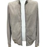 Emanuele Curci Suede Bomber Jacket - Sand Beige