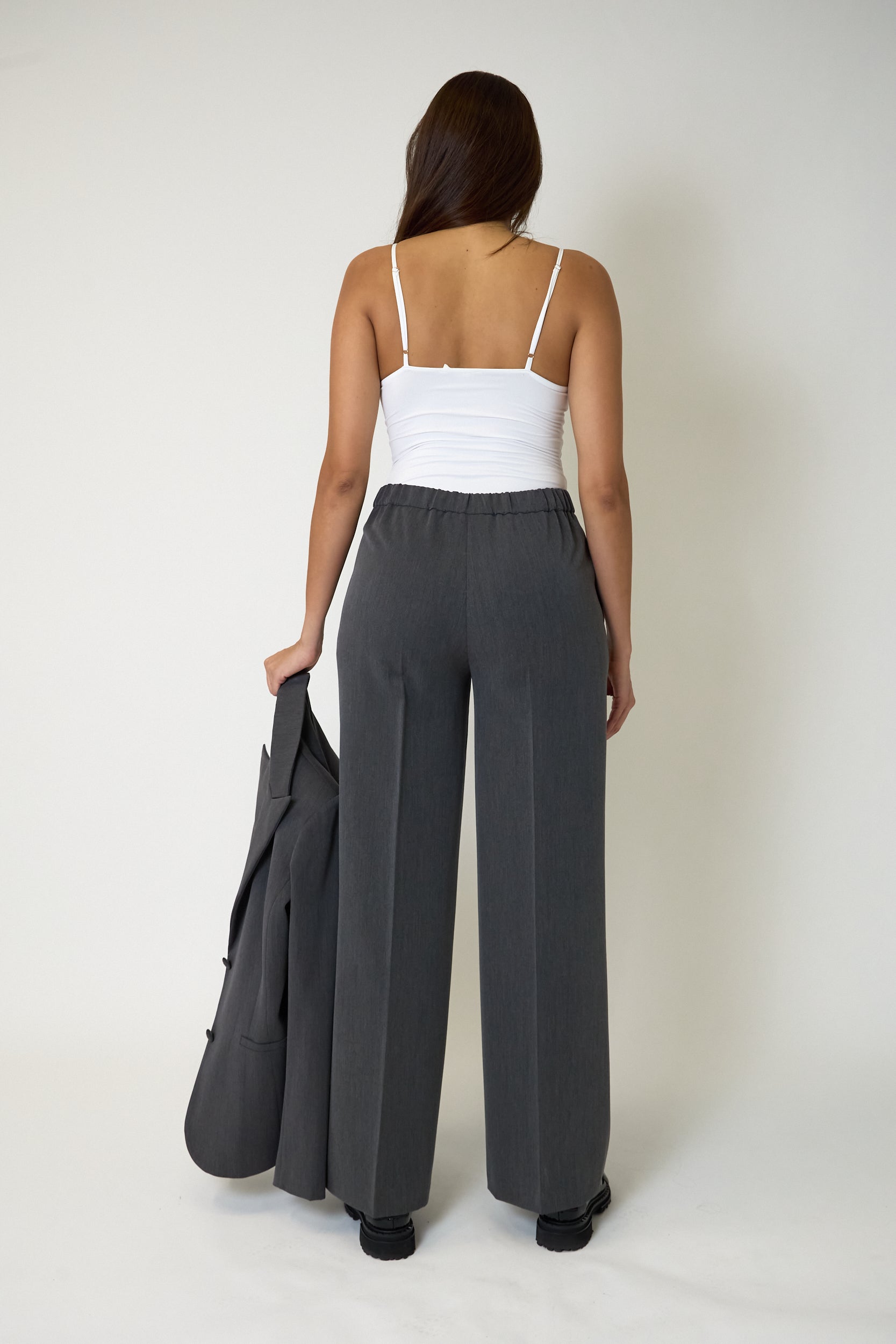 Completo Tailleur Materica Pantalone Wide Leg, immagine 6