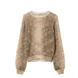 Wool and mohair blend animal print jumper