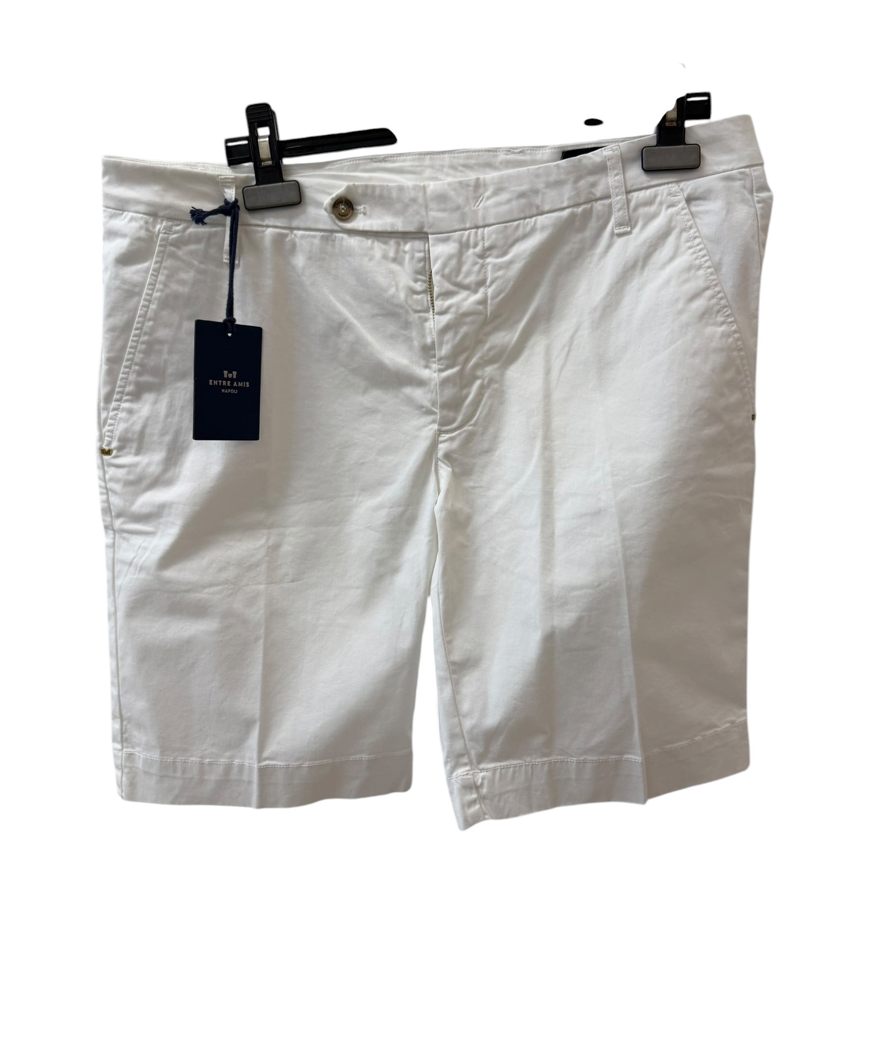 Entre Amis Sartorial Bermuda Shorts – White – Size 52