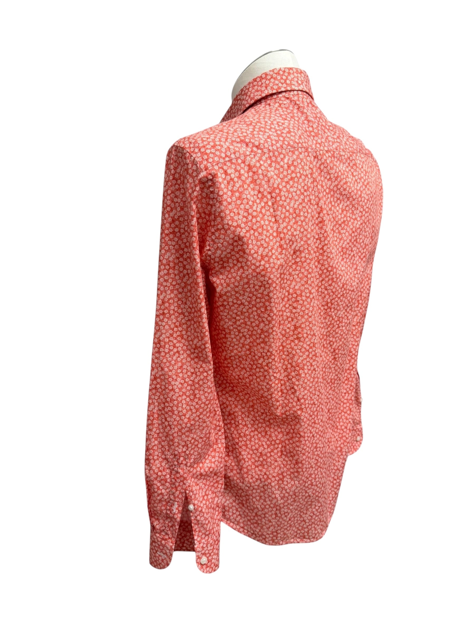 Camicia Uomo Sonrisa Fior di Cotone a Fantasia Floreale – Rosso Corallo, immagine 9