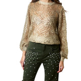 Wool and mohair blend animal print jumper