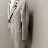 Lardini – Cappotto Monopetto Devin in Pura Lana e Cashmere Spinato – Beige Chiaro