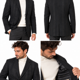 Blazer Uomo Burberry London Monroe in Cotone e Lana Vergine – Grigio Antracite