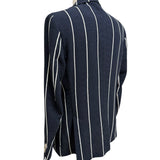 Giacca Paoloni Blu a Righe Bianche in Maglia – Taglia 50