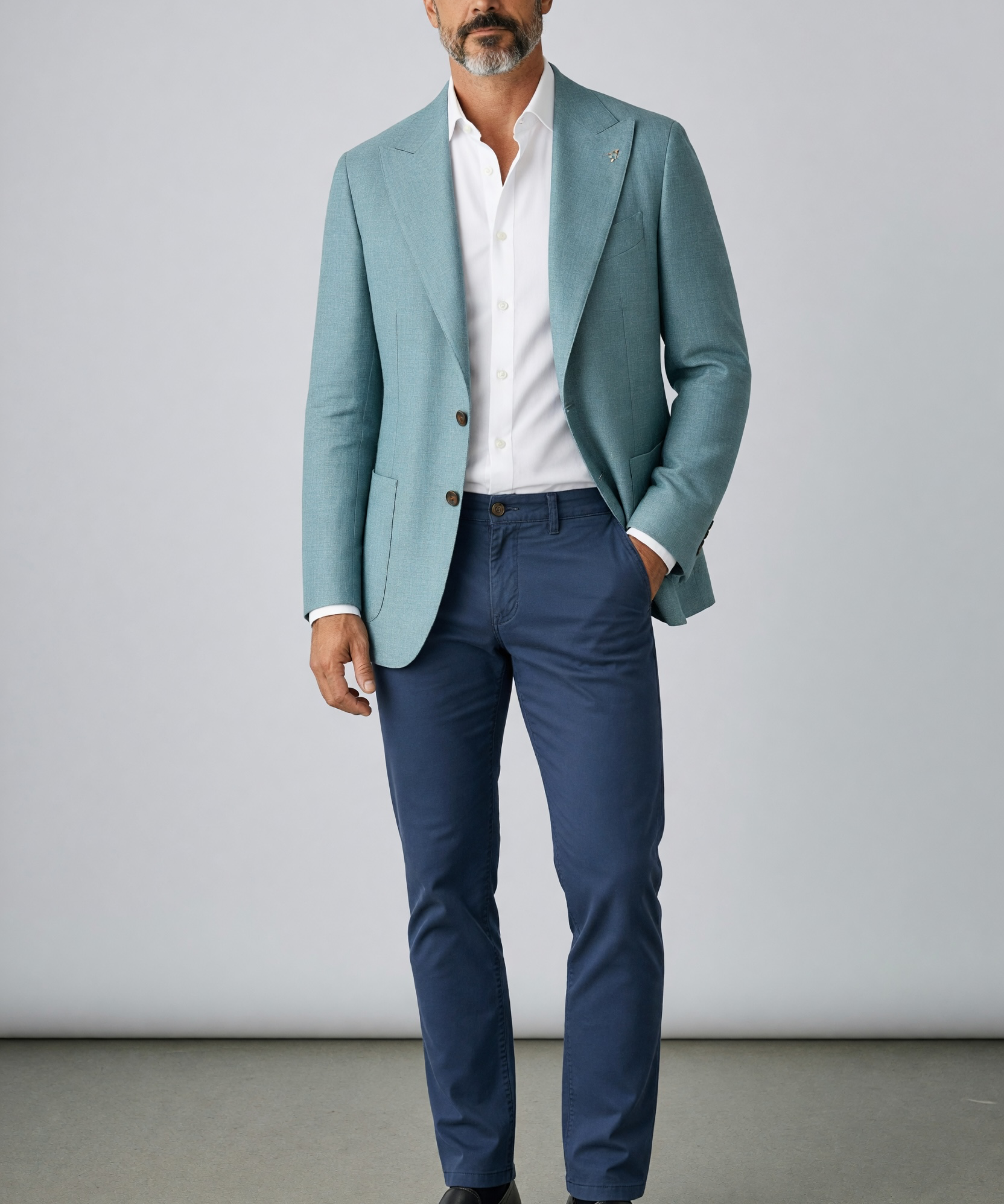 Ahora Napoli – Giacca Sartoriale Monopetto in Pure Wool – CARTA DA ZUCCHERO